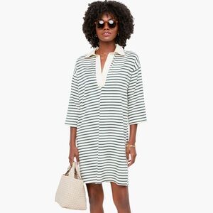Green Stripe Ashton Knit Polo Dress by Tuckernuck